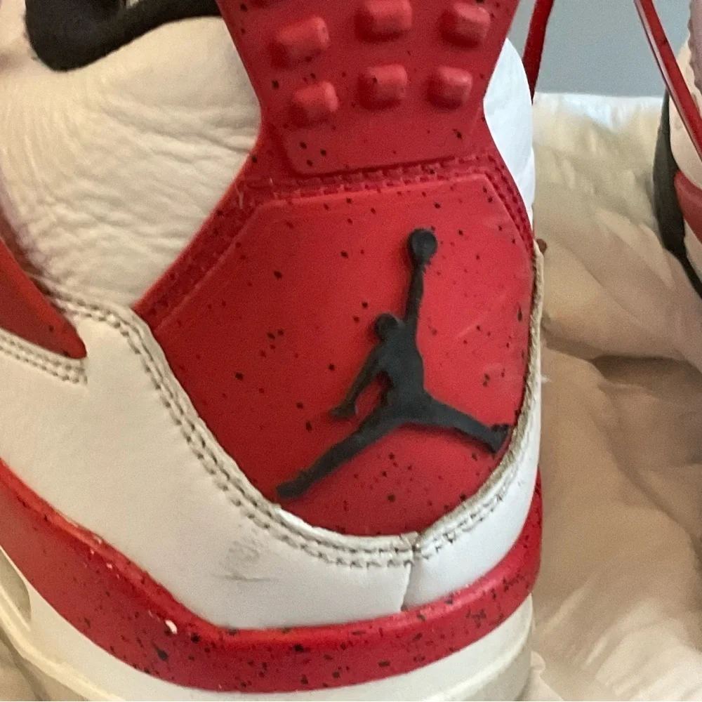 Nike Air Jordan 4 Retro White/Red (Fire Red Style) – Men’s 7.5